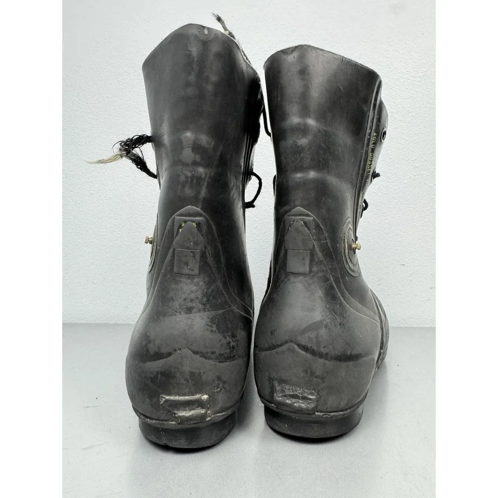 Vintage Military Jump Boots Mens 9 Black Rubber Mickey Mouse Paratrooper 80s 70s